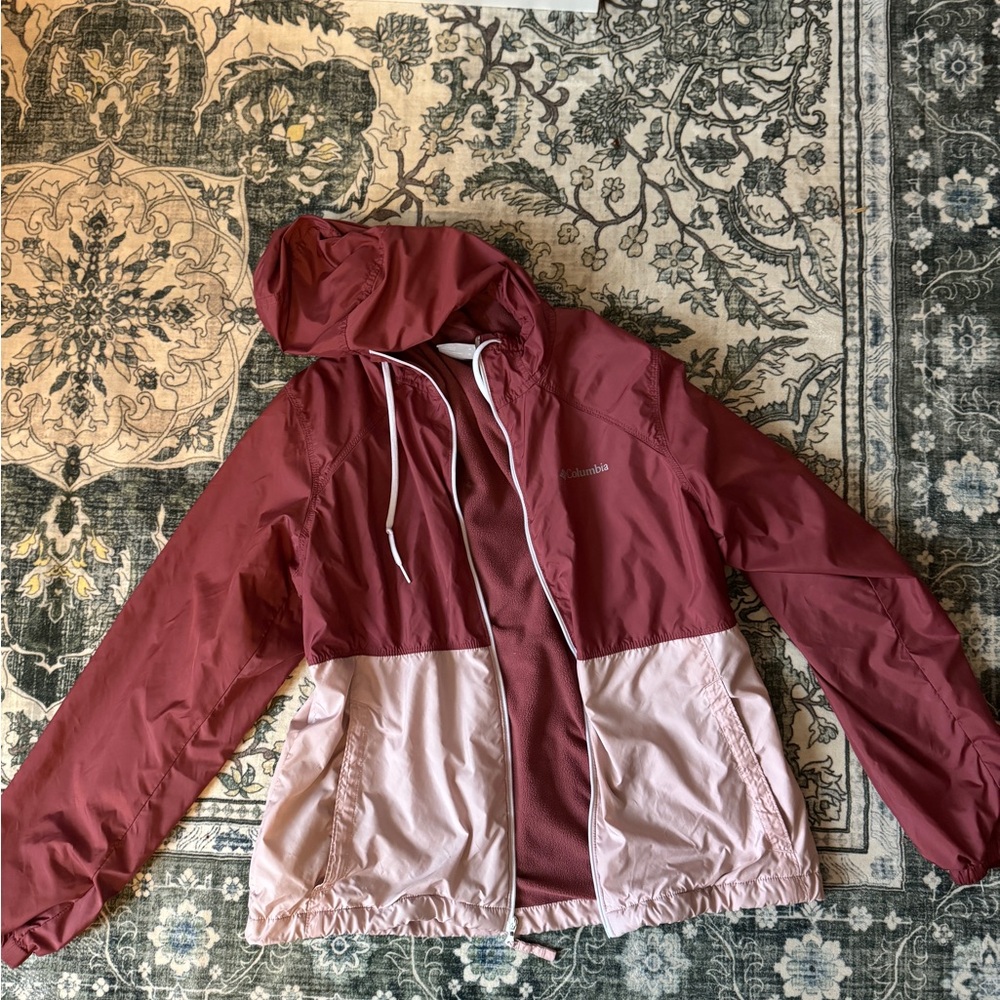 Columbia Women's Ski Jacket - Burgundy and Light Pink
